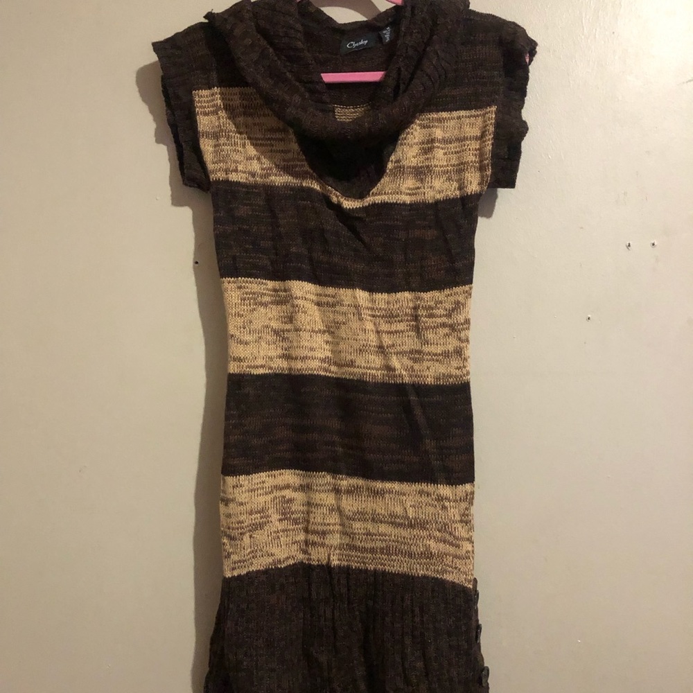 Chelsey Long Brown Fall Winter Sweater Dress